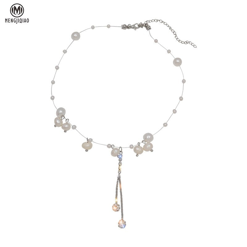 Korean Elegant Pearl Beads Necklace For Women