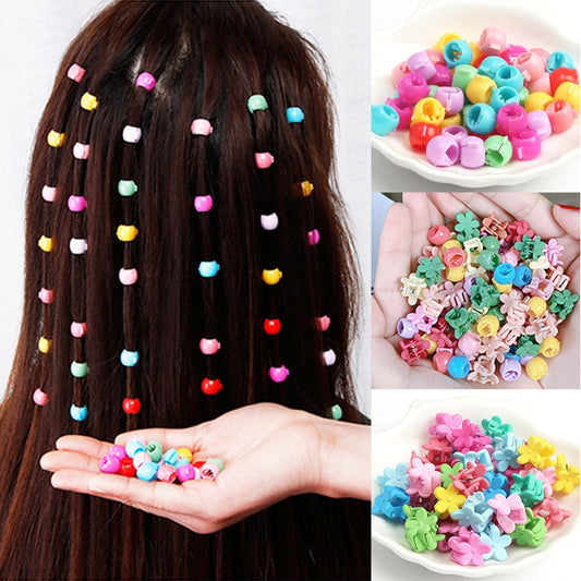 Mini Cute Candy Color Small Hair Clips Flower Doudou Plastic Hairpins