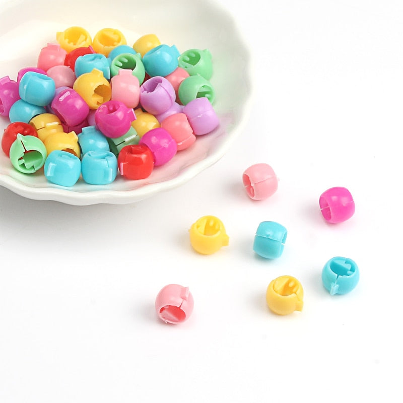 Mini Cute Candy Color Small Hair Clips Flower Doudou Plastic Hairpins