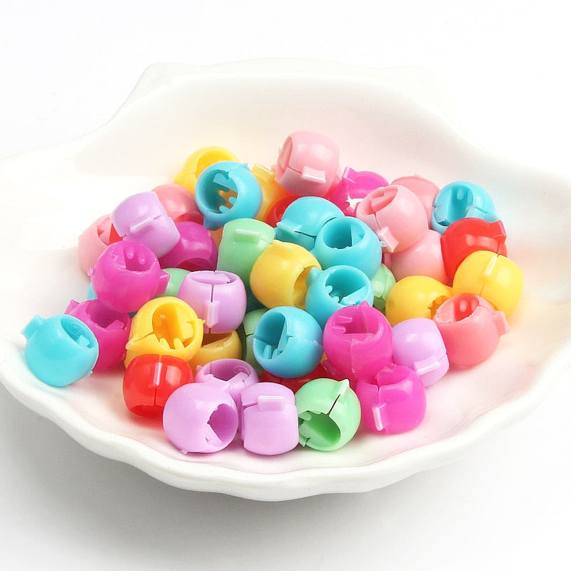 Mini Cute Candy Color Small Hair Clips Flower Doudou Plastic Hairpins
