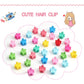 Mini Cute Candy Color Small Hair Clips Flower Doudou Plastic Hairpins