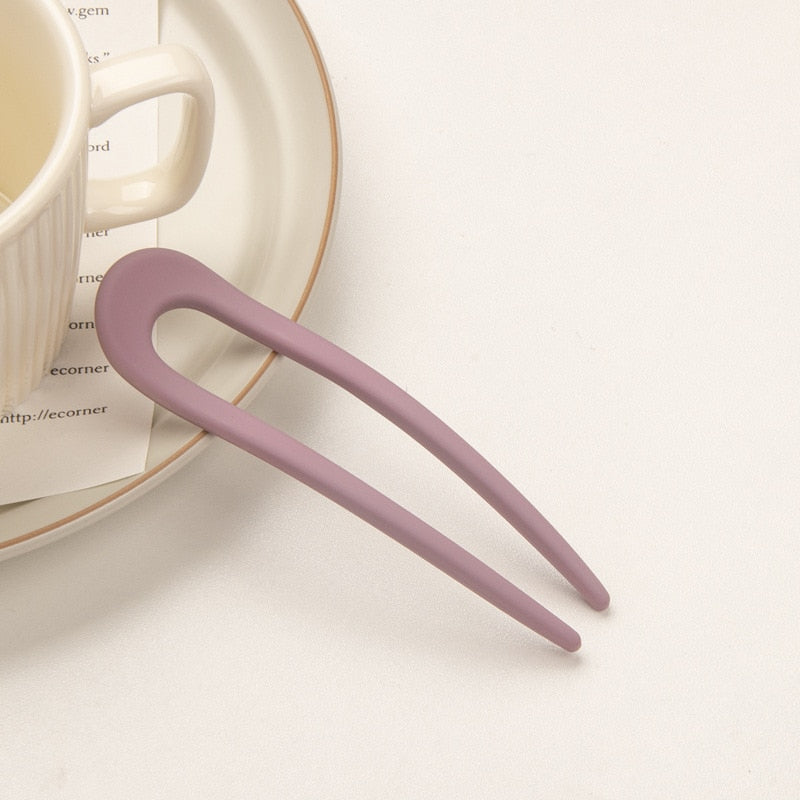 Fashion Candy Color U Shape Hair Clip  Hair Sticks for Women