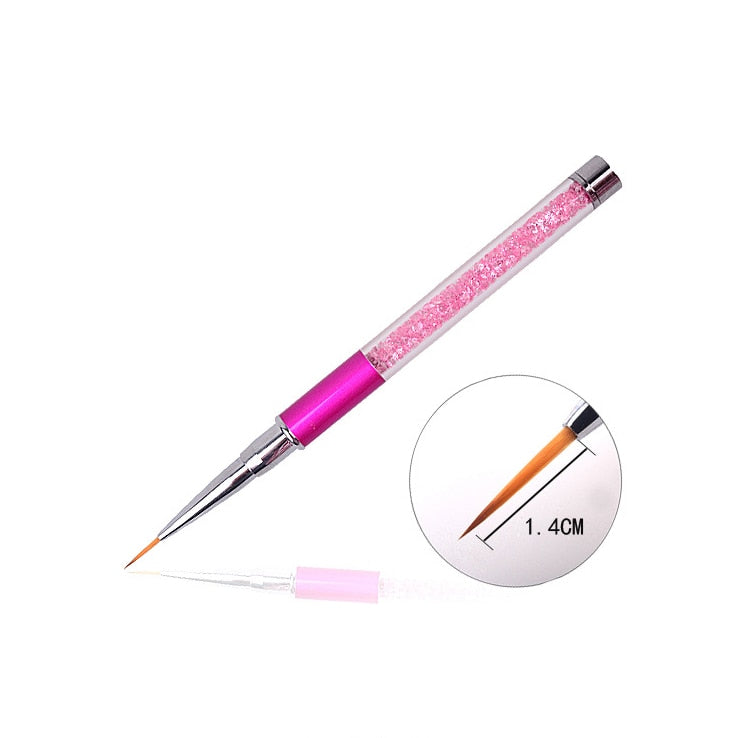 Nail Art Brush Pen Rhinestone Diamond Metal Nail Brushes With Cap