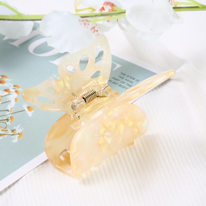 New Acetate Hair Claw Sweet Fairy Butterfly Hair Clip for Women Girls