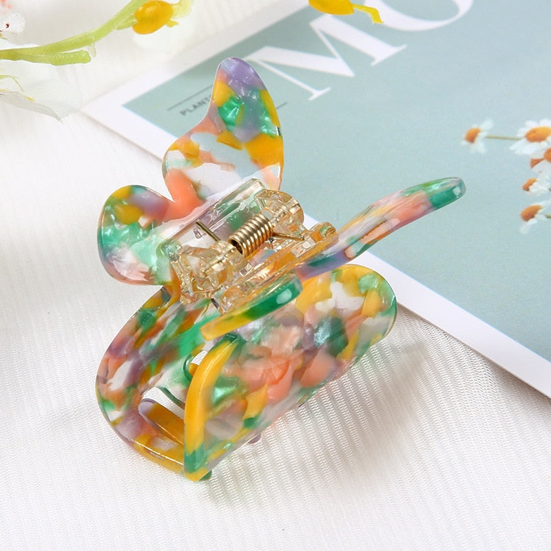 New Acetate Hair Claw Sweet Fairy Butterfly Hair Clip for Women Girls