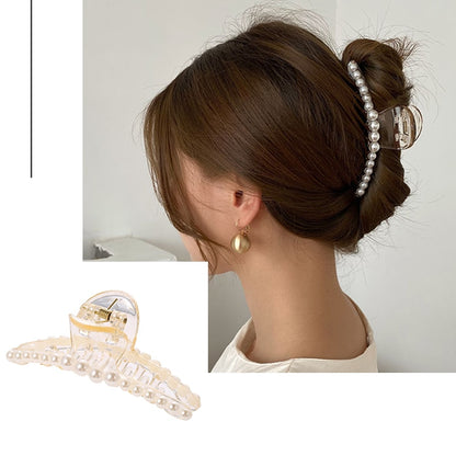 Pearl Hair Claw Clips for Women Big Size