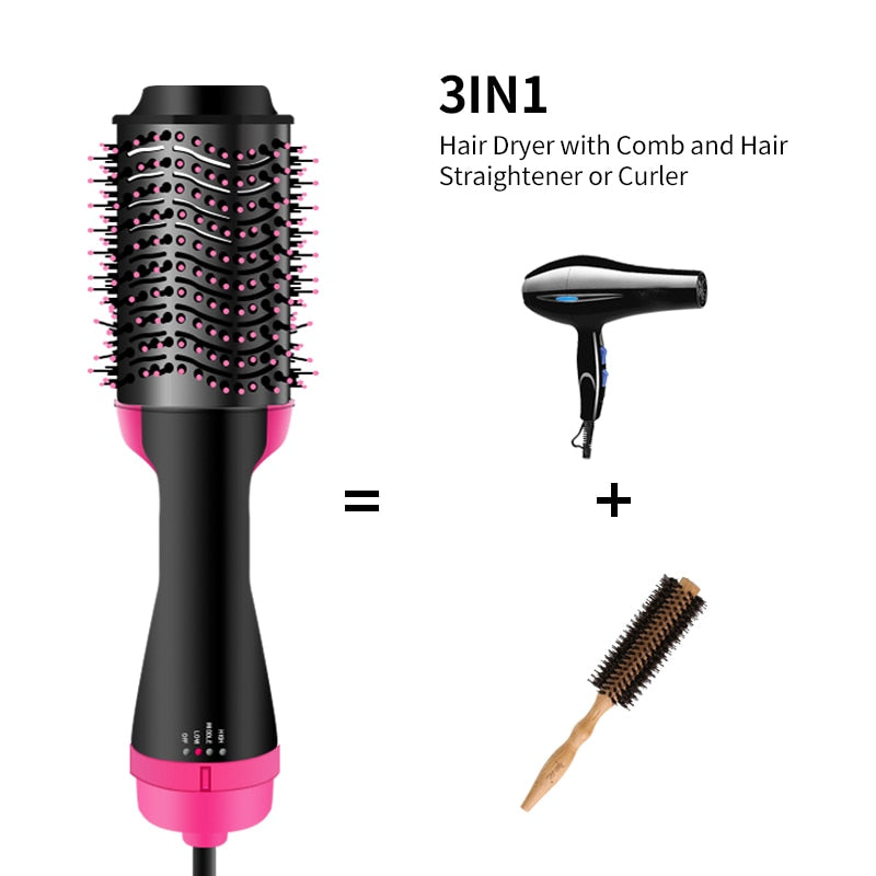 One Step Hair Dryer Electric Hot Air Brush Multifunctional Negative Dryer brush Hair Straightener Curler