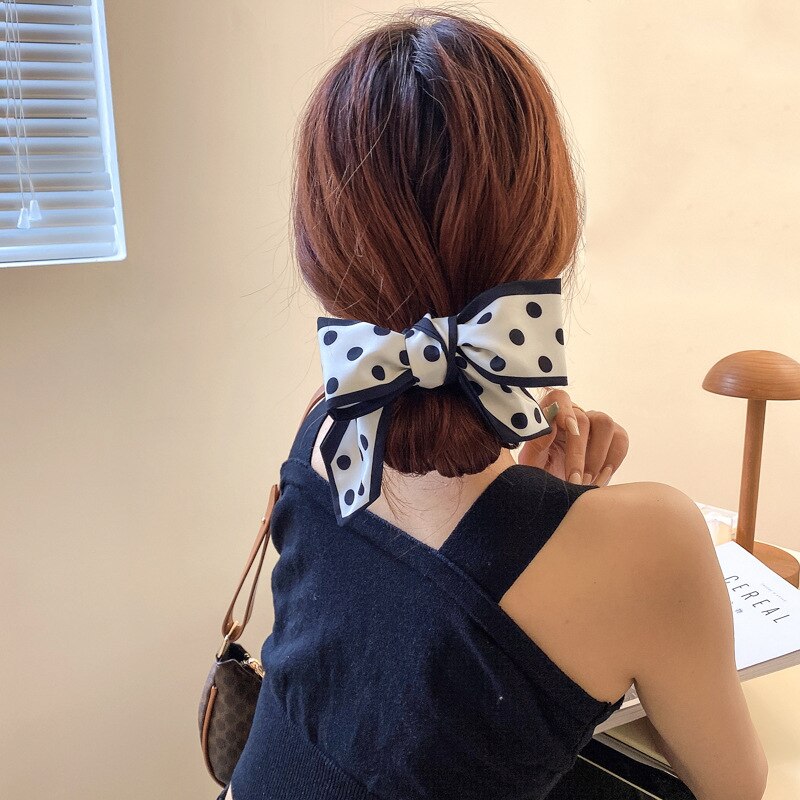 Satin Ribbon Hair Bands Retro Square Scarf Women Small Neck Scarfs Headwear