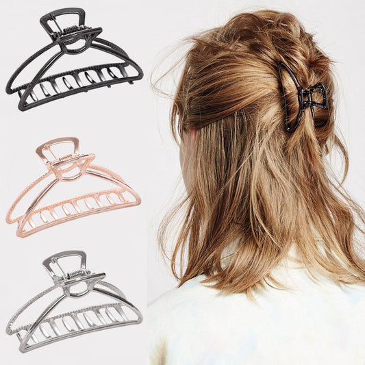 Women Girls  Metal Hair Crab Moon Shape Hair Claw Clip Large Size