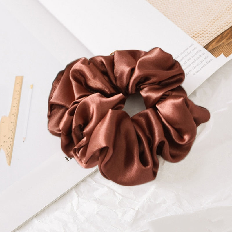 Women Silk Scrunchie Elastic Handmade Multicolor Hair Band Ponytail Holder
