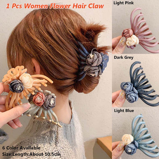 1 Pcs Women  Fashion Flower Hair Claw Sweet Korean Style Makeup Hair Clip Hair Accessories