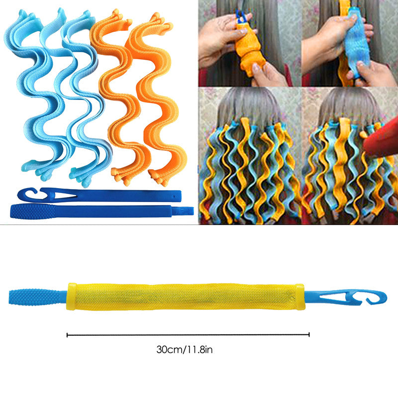 12PCS Magic Hair Curlers 25 30 45 50 65CM DIY Durable Portable Hairstyle Rollers Sticks