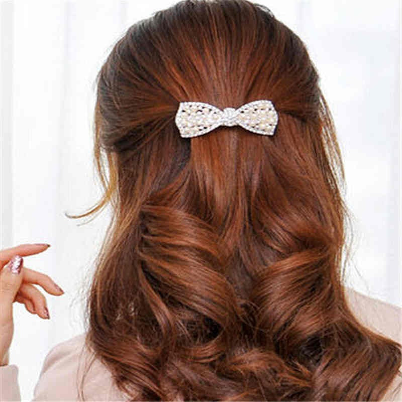 1 Pcs Fashion Women Girls Crystal Rhinestone Bow Hair Clip Beauty Hairpin Barrette Head Ornaments Hair Accessories