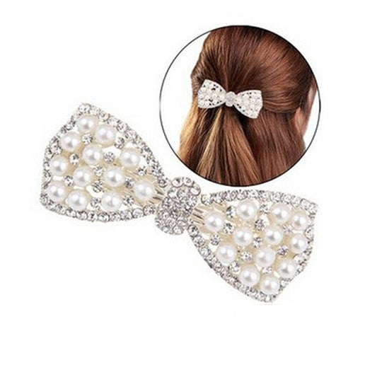 1 Pcs Fashion Women Girls Crystal Rhinestone Bow Hair Clip Beauty Hairpin Barrette Head Ornaments Hair Accessories