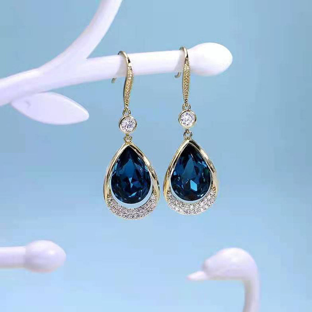 1 Pair Women Drop Eearring Fashion Wedding Party Rhinestone Earrings Jewerly Accessories