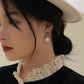 1 Pair Women Flower Pearls Earrings Fashion Elegant Drop Ear Stud Jewerly Accessories