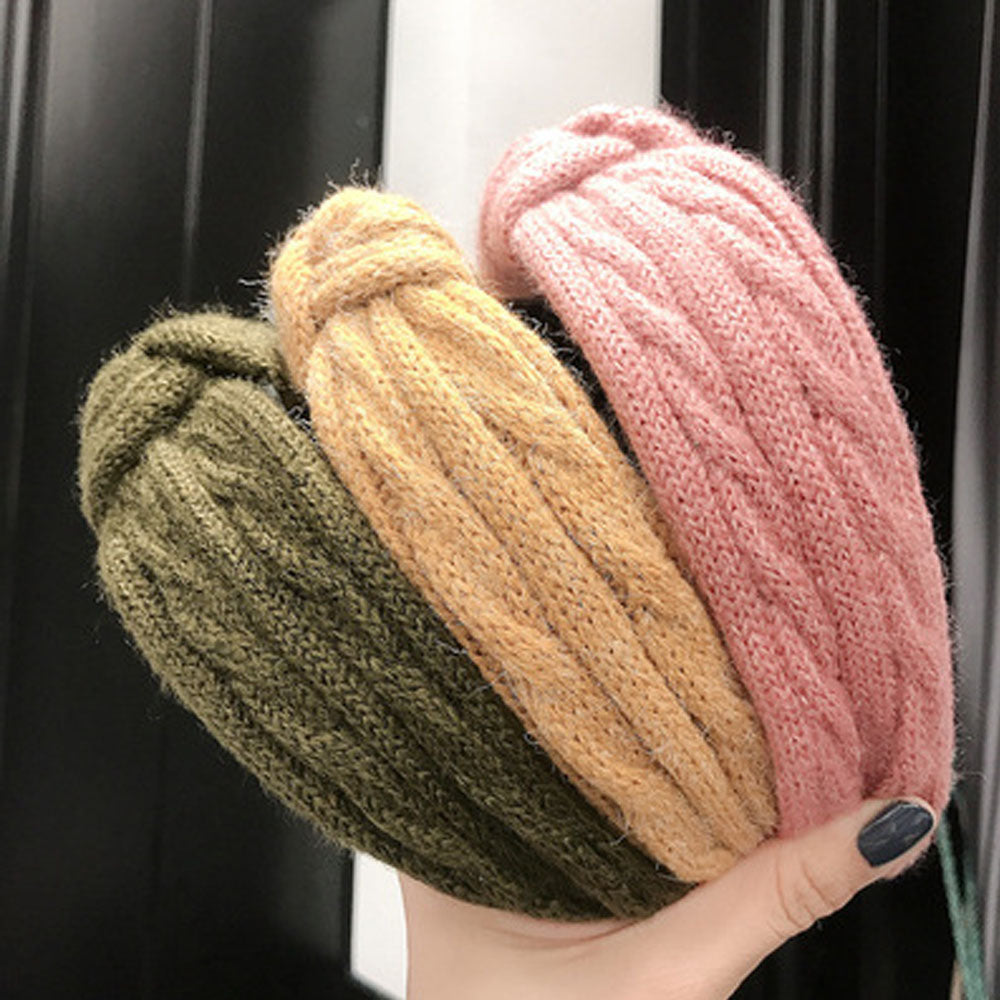 1 Pcs Winter Knitting Headband Women Fashion Warm Handmade Hairband Hoop