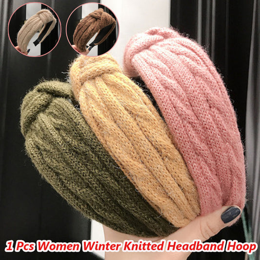 1 Pcs Winter Knitting Headband Women Fashion Warm Handmade Hairband Hoop