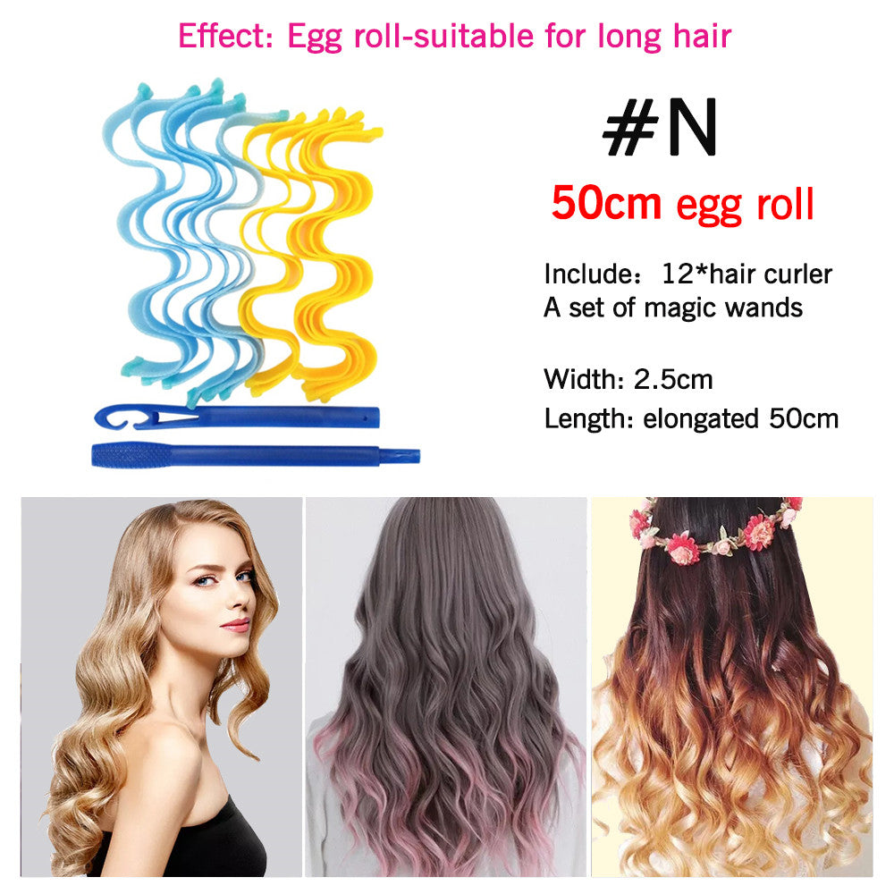 12PCS Magic Hair Curlers 25 30 45 50 65CM DIY Durable Portable Hairstyle Rollers Sticks