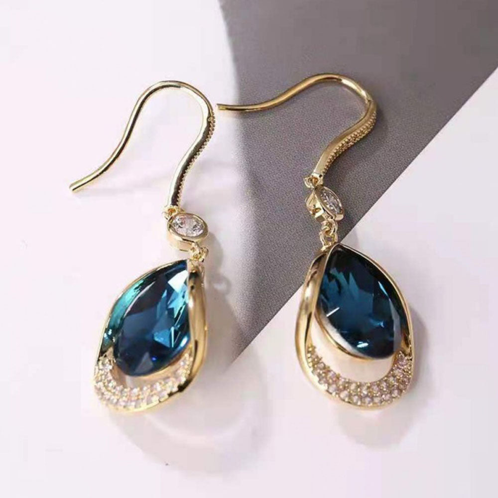 1 Pair Women Drop Eearring Fashion Wedding Party Rhinestone Earrings Jewerly Accessories