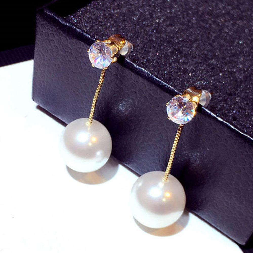 1 Pair Lady Fashion Pearls Earrings Sweet Elagant Exquisite Drop Earrings Stud