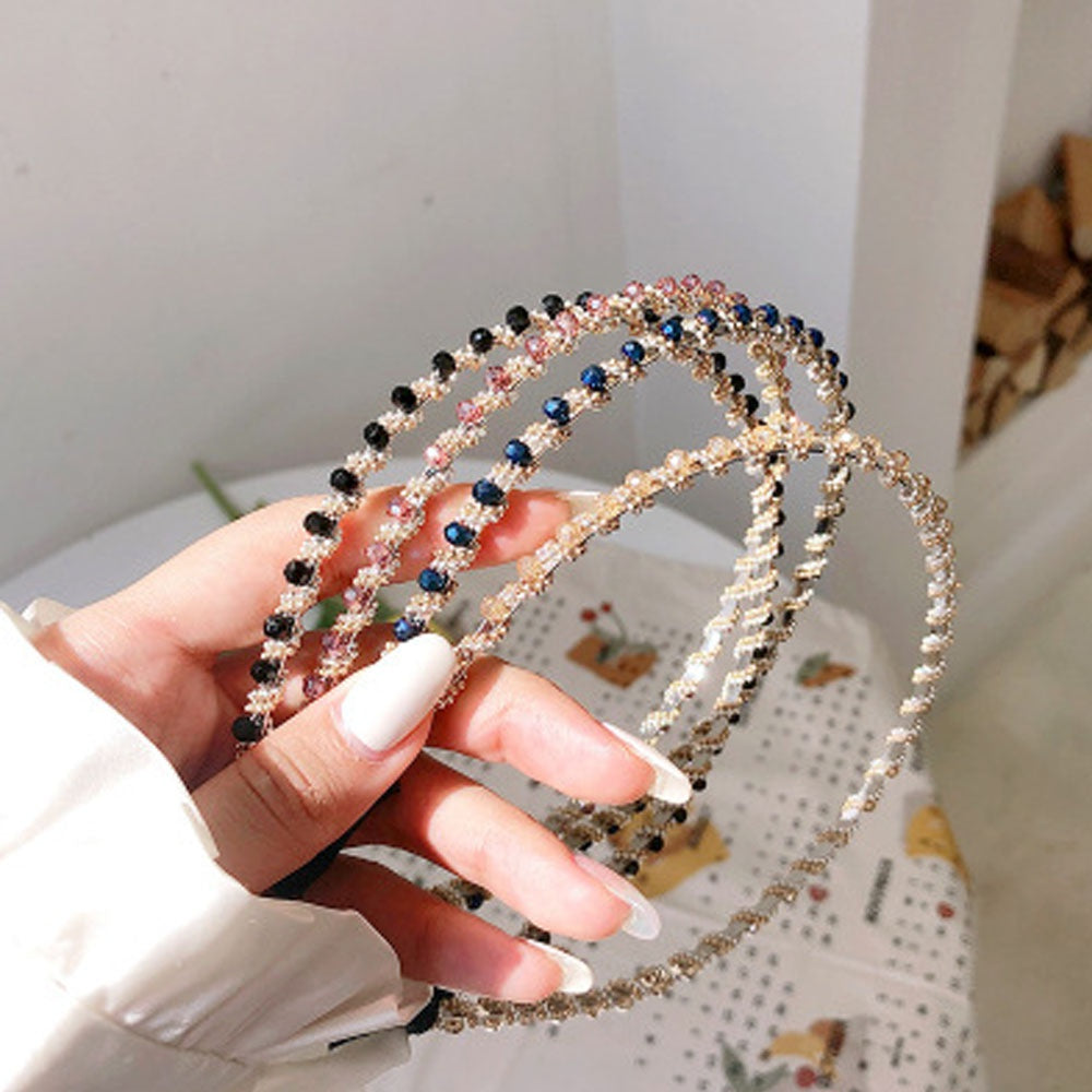 1 Pcs Women Crystal Headband Fashion Rhinestone Non-slip Hair Hoop Headband Hair Accessories