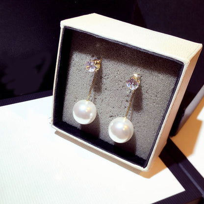 1 Pair Lady Fashion Pearls Earrings Sweet Elagant Exquisite Drop Earrings Stud