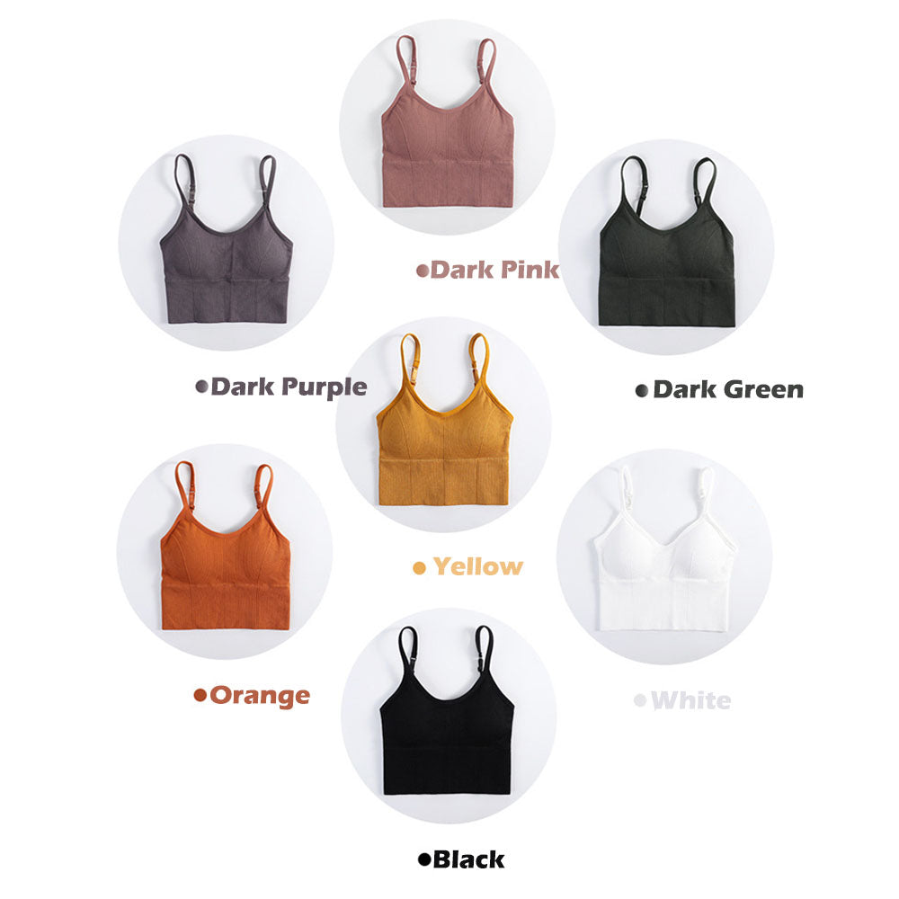 1 Pcs Casual Women Underwear Shear Seamless Vest Bra Tops Slim Solid Color Crop Top Without Steel Ring Ladies Slim Vest Top