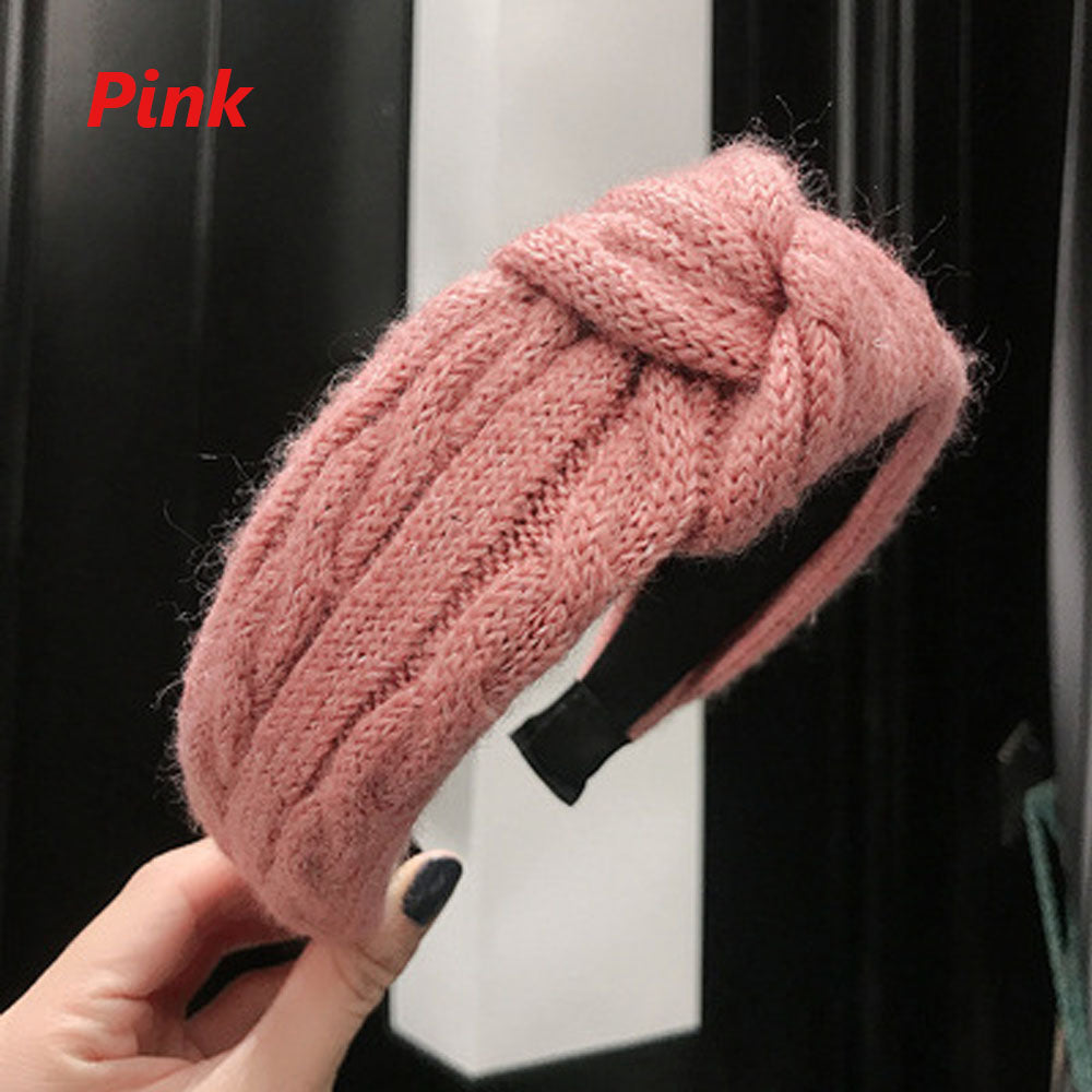 1 Pcs Winter Knitting Headband Women Fashion Warm Handmade Hairband Hoop